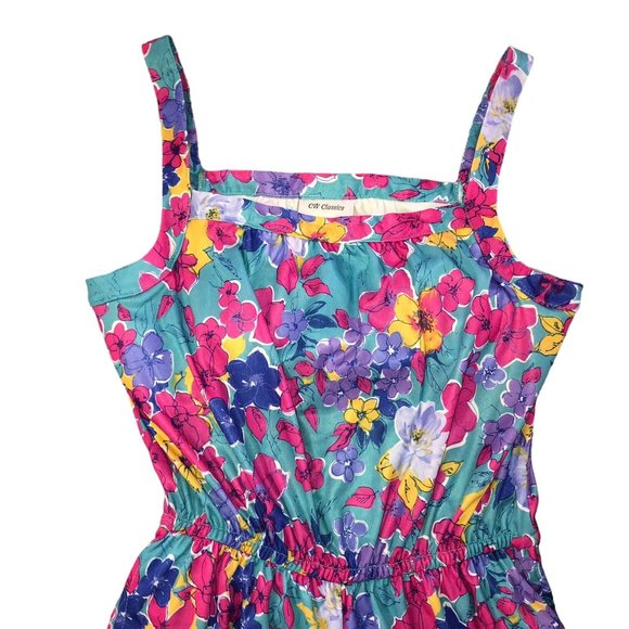 Vintage CW Classics Shorts Romper Womens Med Used Floral - Picture 12 of 16